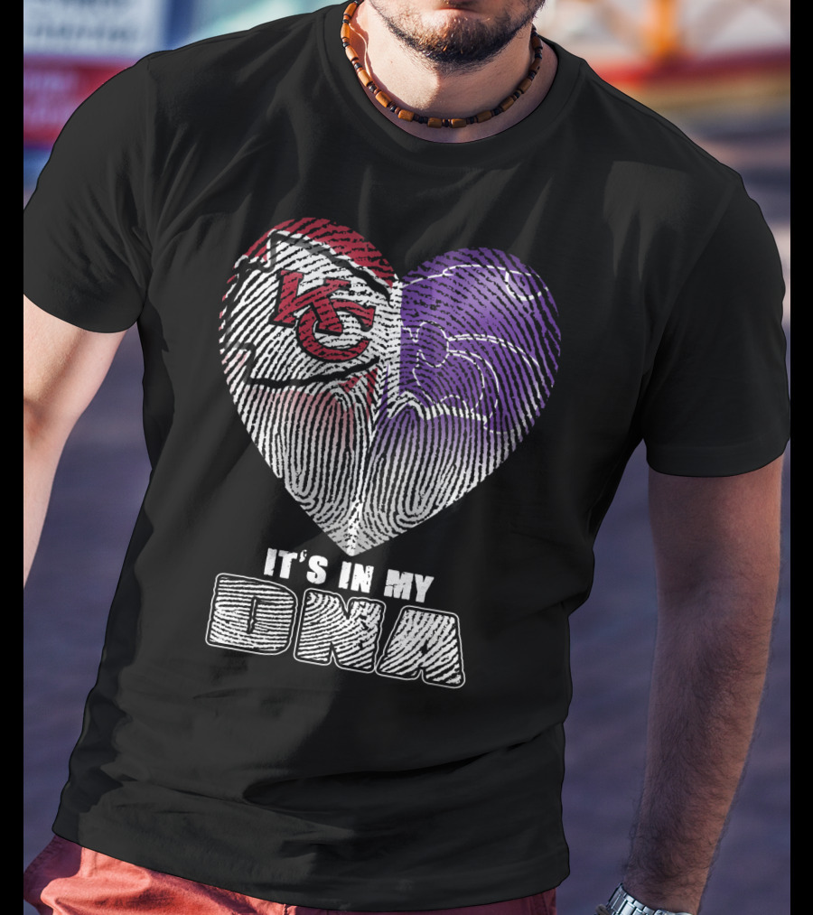It's In My Dna Kc Chiefs K-State Wildcats Heart T-Shirt
