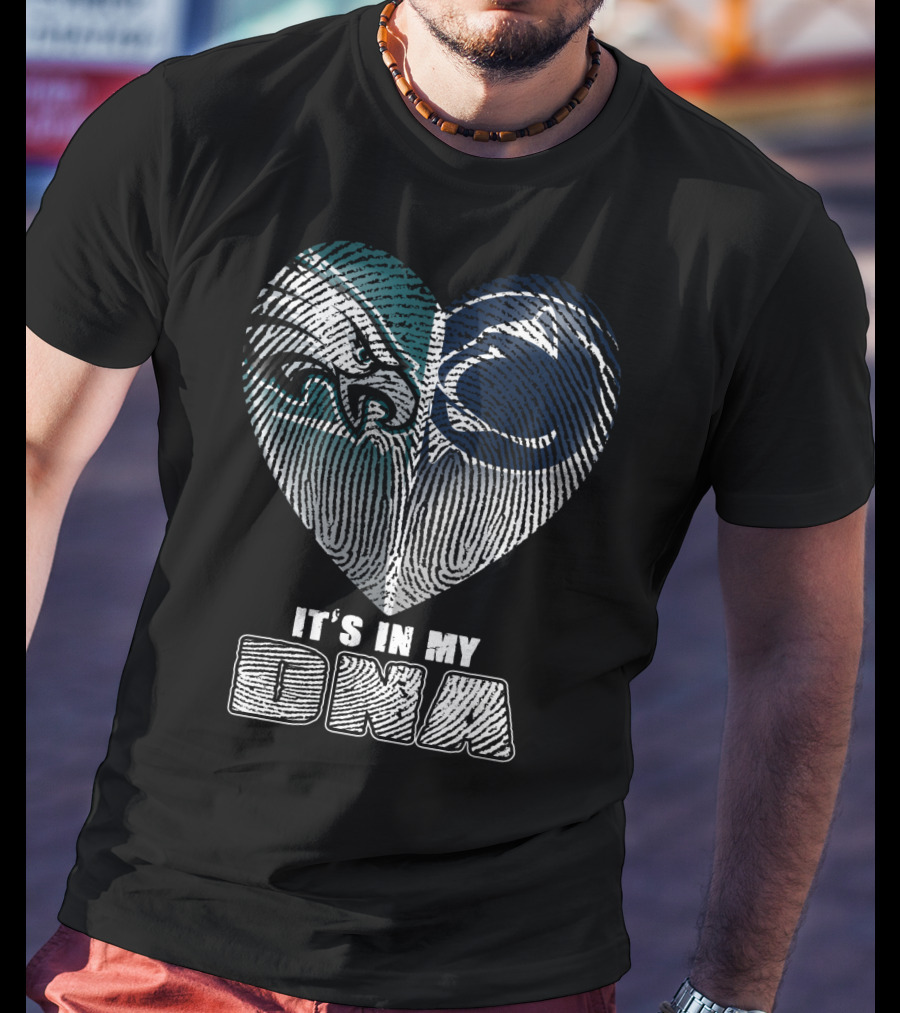 It's In My Dna Eagles Penn State Heart Fingerprint T-Shirt