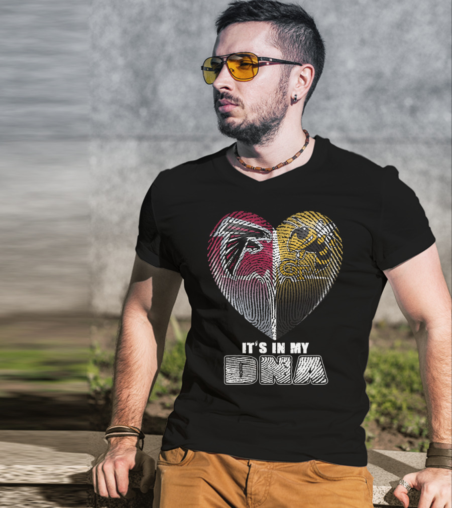 It's In My Dna Falcons Georgia Tech Heart Fingerprint T-Shirt