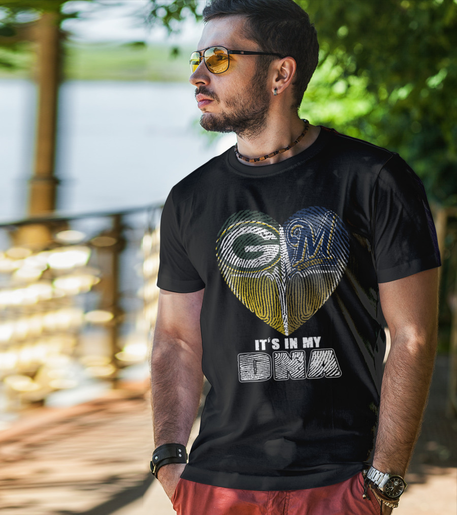 Green Bay Packers Milwaukee Brewers It's In My Dna T-Shirt