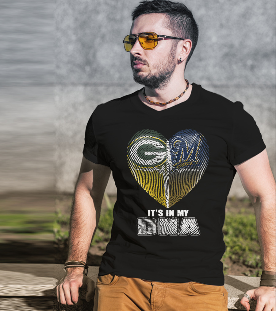 Green Bay Packers Milwaukee Brewers It's In My Dna T-Shirt
