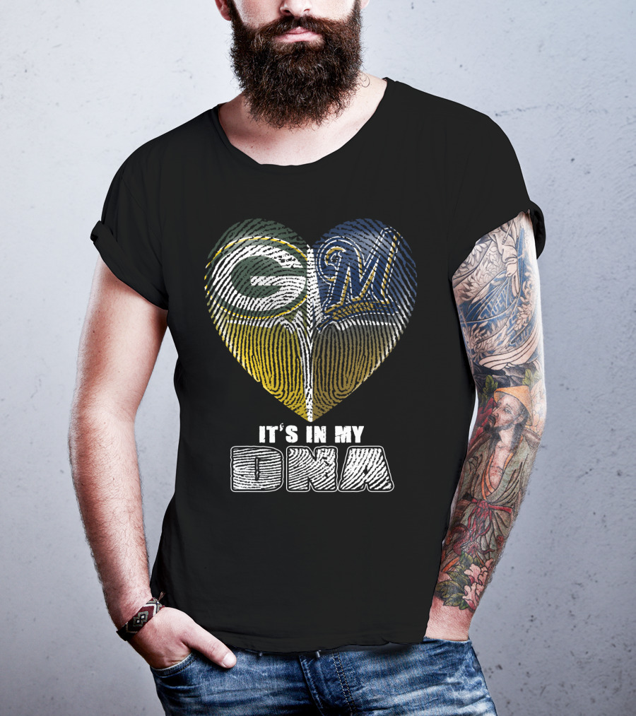 Green Bay Packers Milwaukee Brewers It's In My Dna T-Shirt