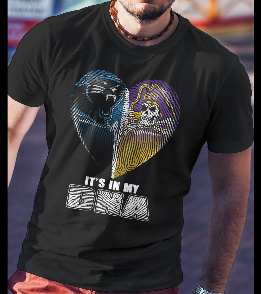 It's In My Dna Panthers Pirates Heart T-Shirt