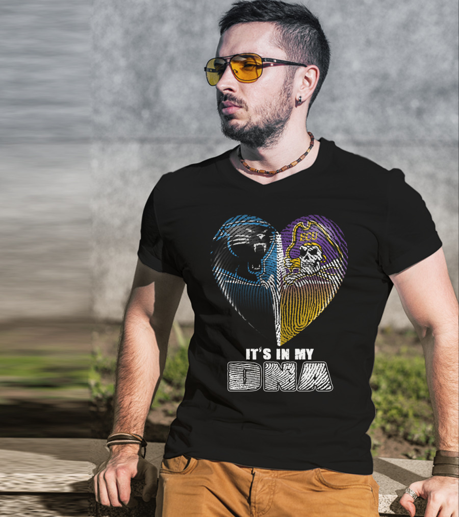 It's In My Dna Panthers Pirates Heart T-Shirt