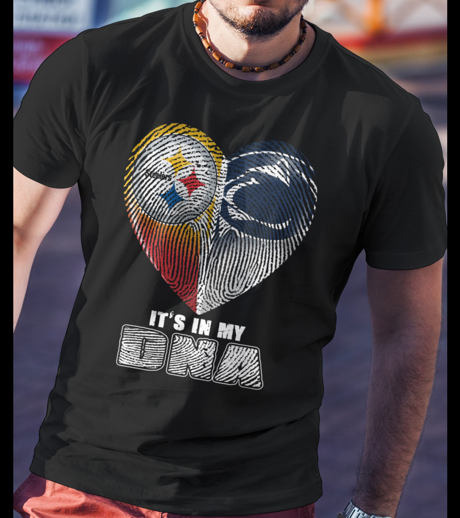 It's In My Dna Steelers Penn State Heart Fingerprint T-Shirt
