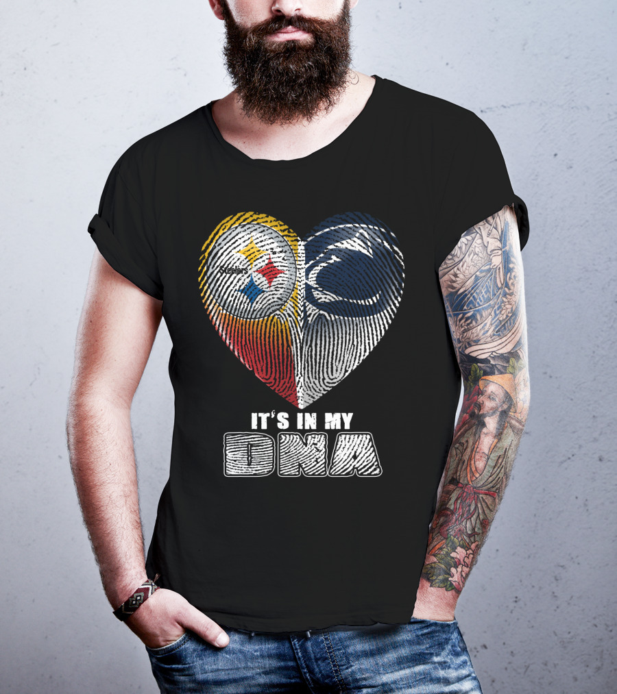 It's In My Dna Steelers Penn State Heart Fingerprint T-Shirt