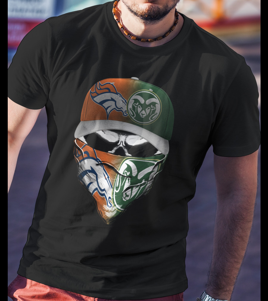 Denver Broncos Colorado State Rams Fusion Mask T-Shirt