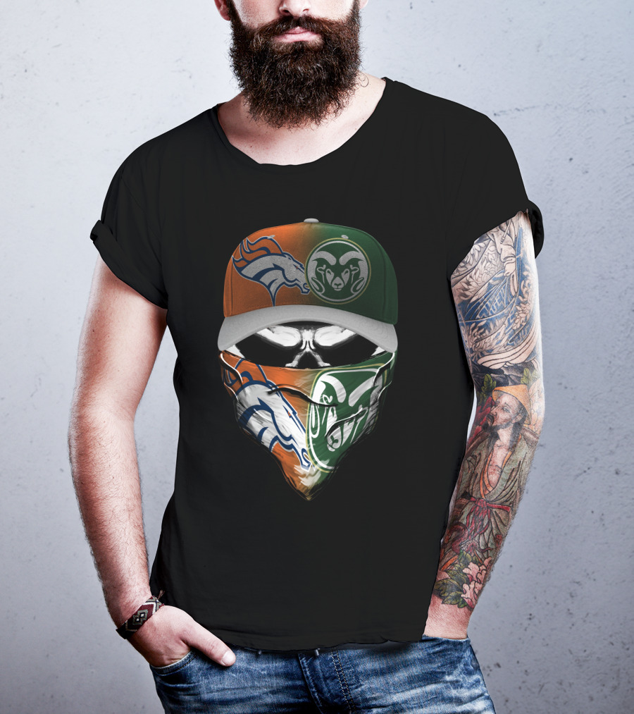 Denver Broncos Colorado State Rams Fusion Mask T-Shirt