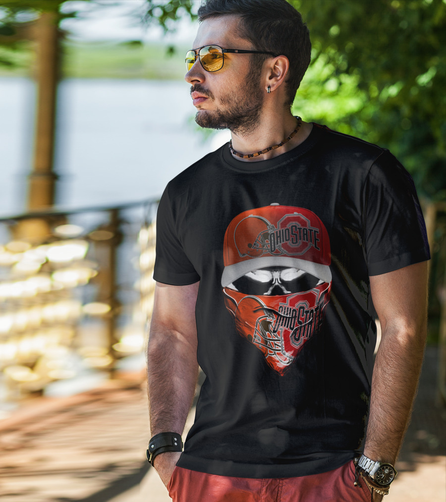 Ohio State Skum 023 Browns Fan Mask Hat T-Shirt