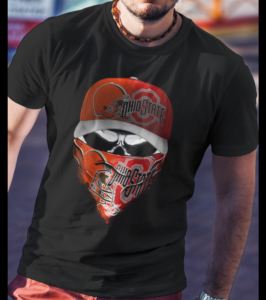 Ohio State Skum 023 Browns Fan Mask Hat T-Shirt