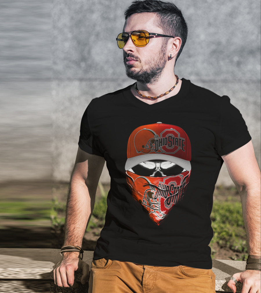 Ohio State Skum 023 Browns Fan Mask Hat T-Shirt
