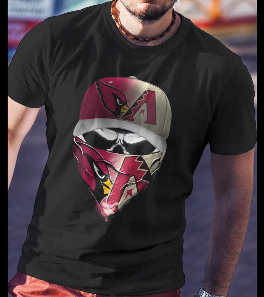 Arizona Cardinals Diamondbacks Mask Cap Combo T-Shirt