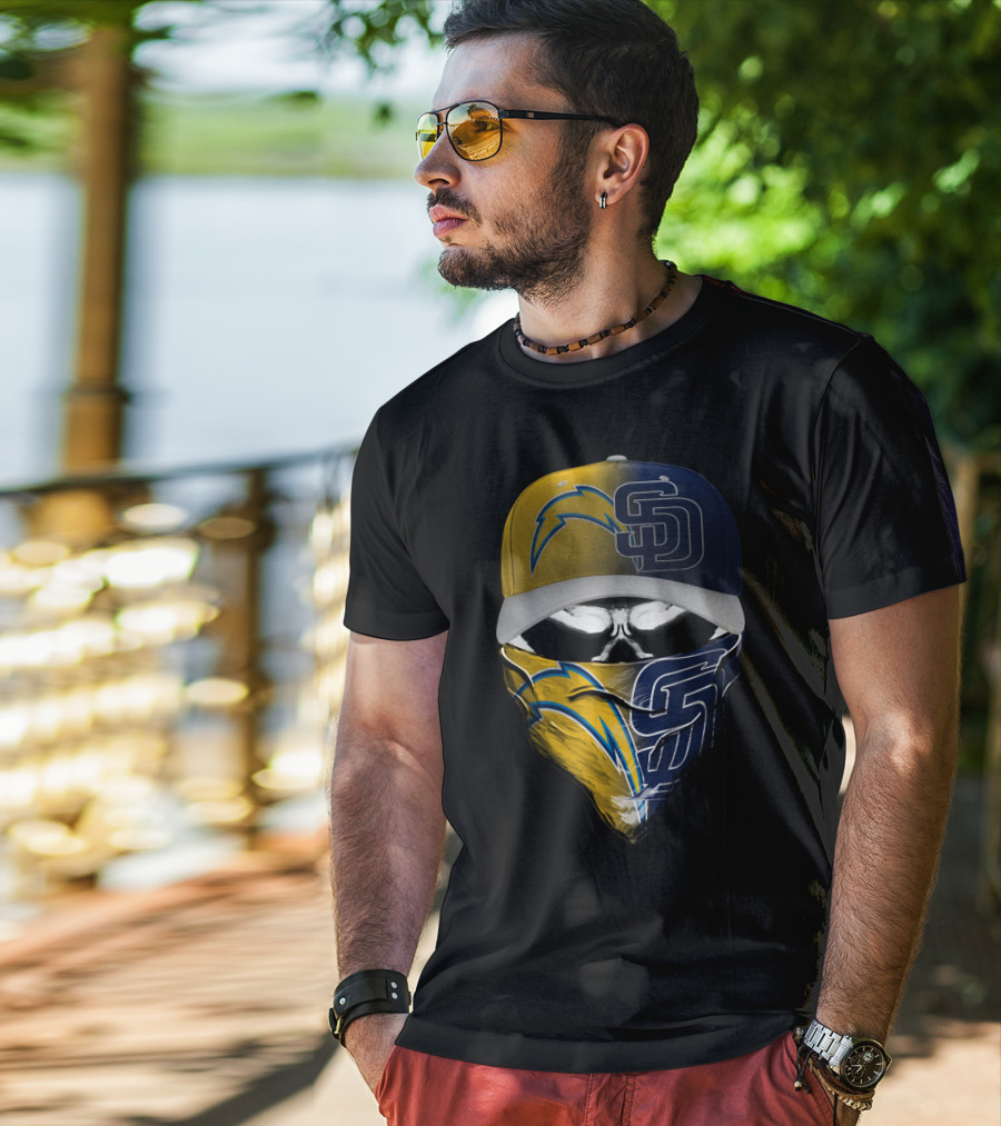 Chargers Padres Skum 033 Cap And Bandana Combo T-Shirt