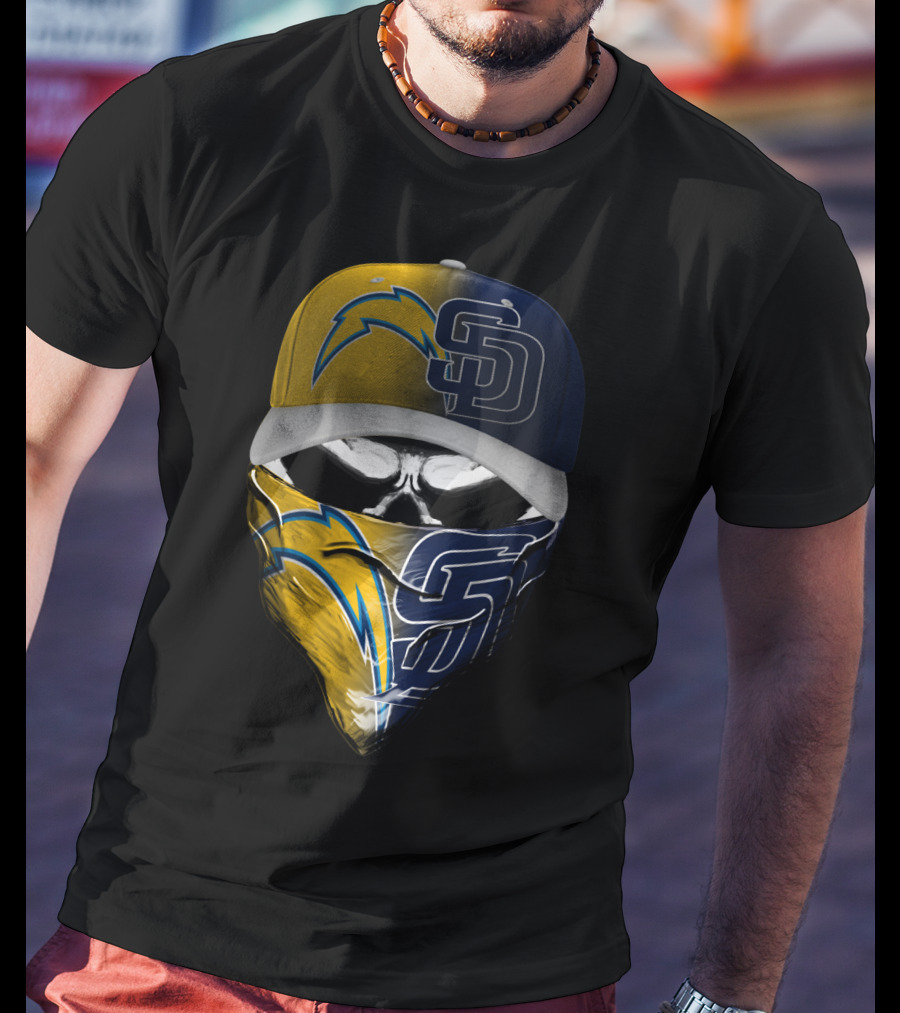 Chargers Padres Skum 033 Cap And Bandana Combo T-Shirt
