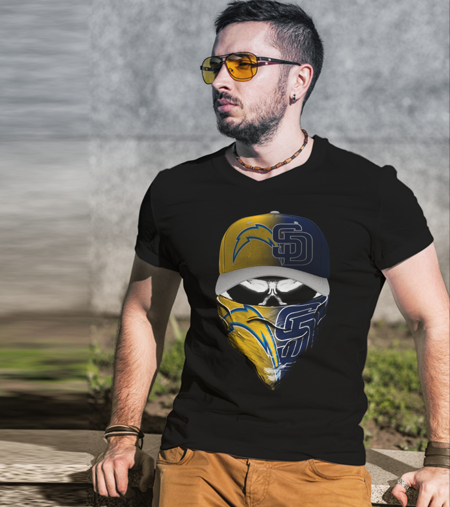 Chargers Padres Skum 033 Cap And Bandana Combo T-Shirt