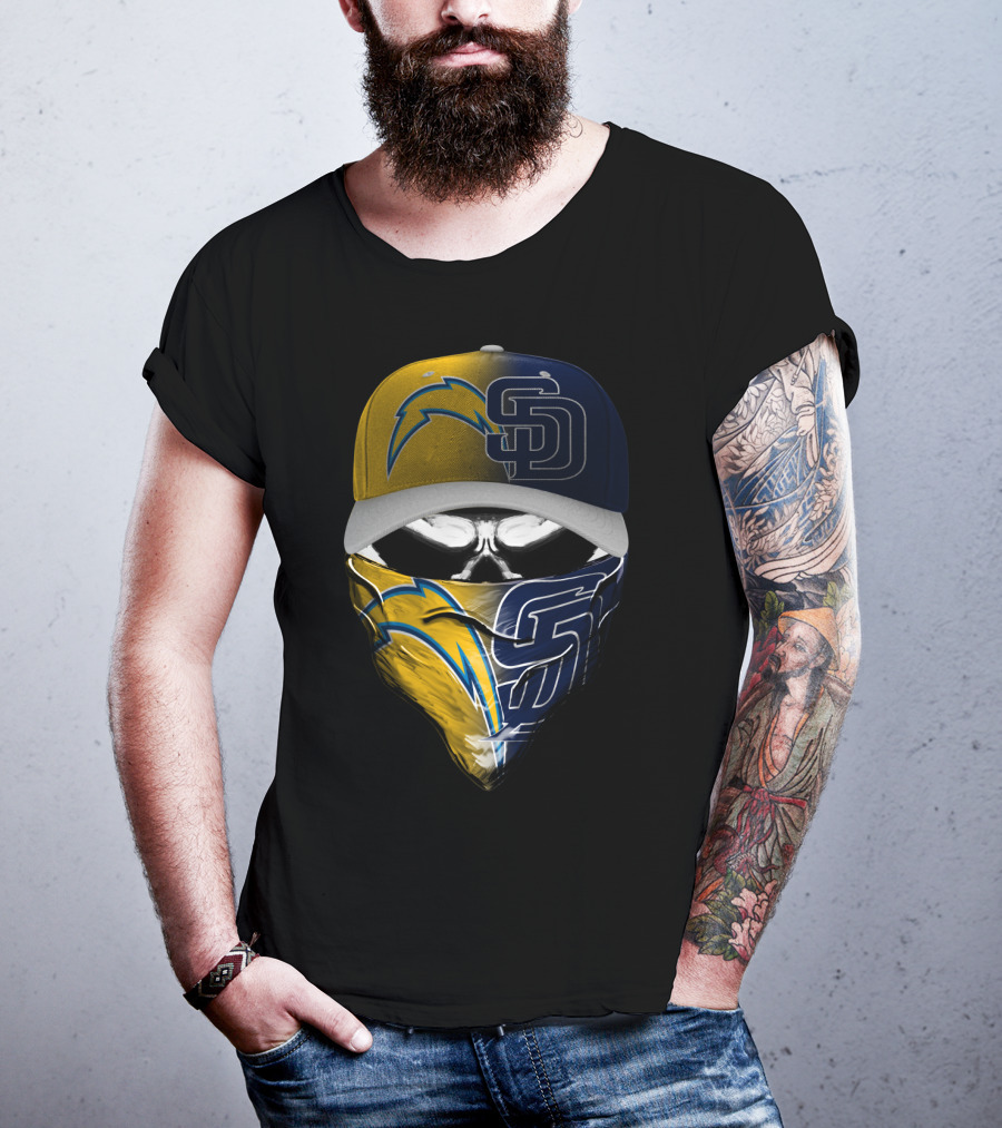 Chargers Padres Skum 033 Cap And Bandana Combo T-Shirt