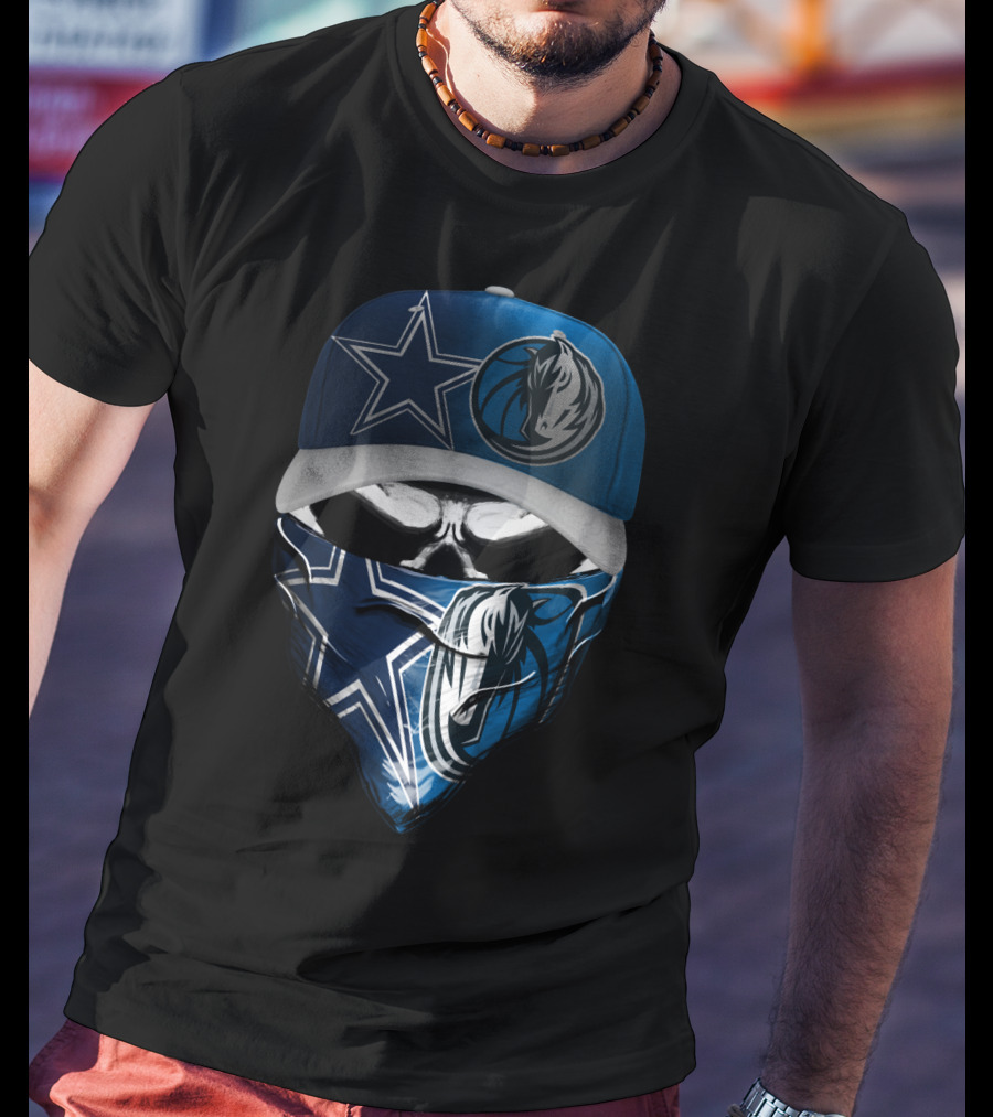 Dallas Cowboys Mavericks Skull Mask Fusion T-Shirt