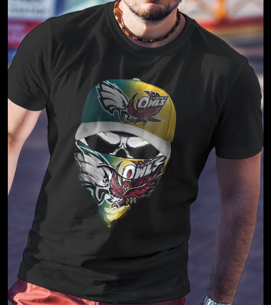 Eagles Temple Owls Skull Mask Fan Gear T-Shirt