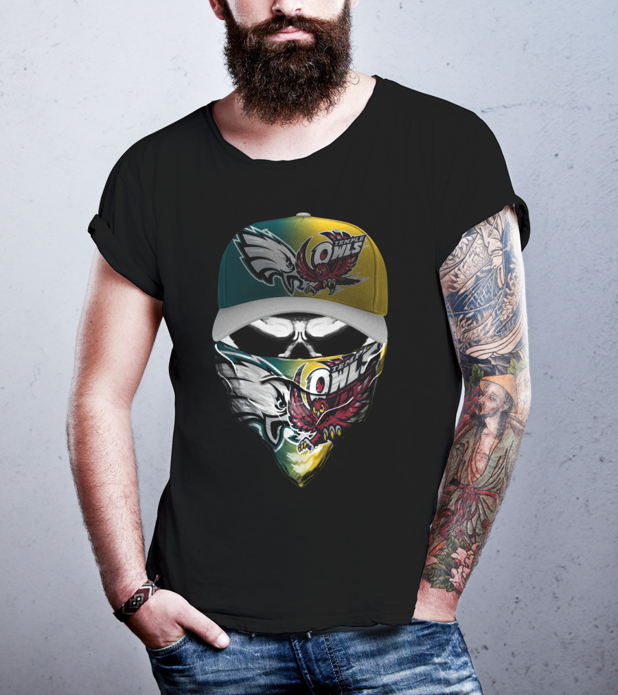 Eagles Temple Owls Skull Mask Fan Gear T-Shirt