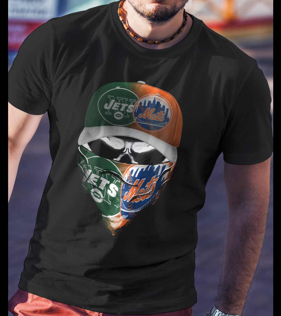 Ny Jets Ny Mets Skull Face 069 T-Shirt