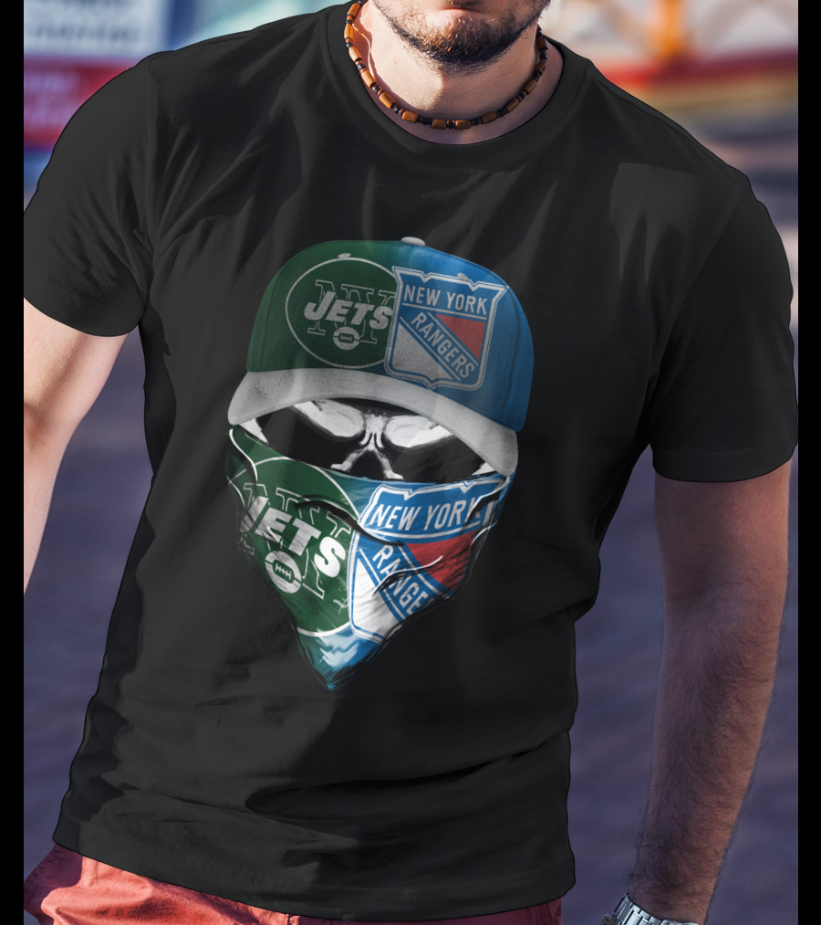 Ny Jets Rangers Skull Mask 070 T-Shirt