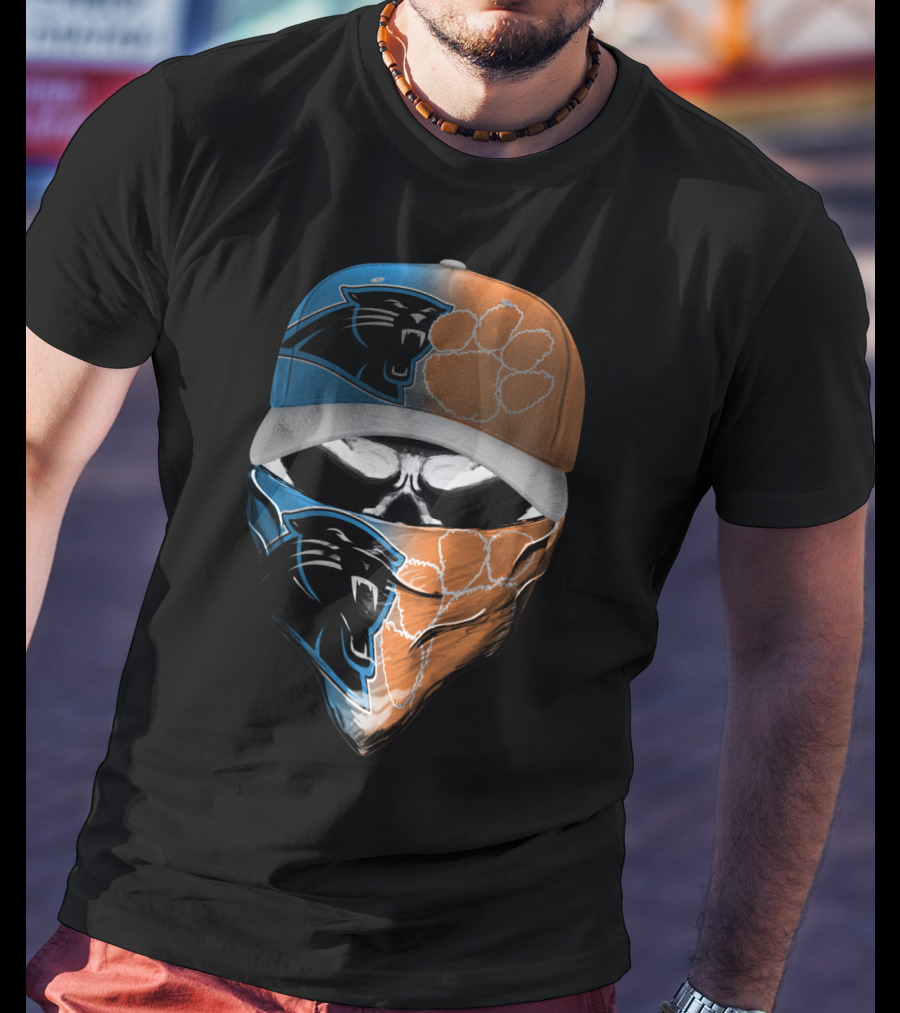 Carolina Panthers Clemson Tigers Fusion Mask Hat T-Shirt
