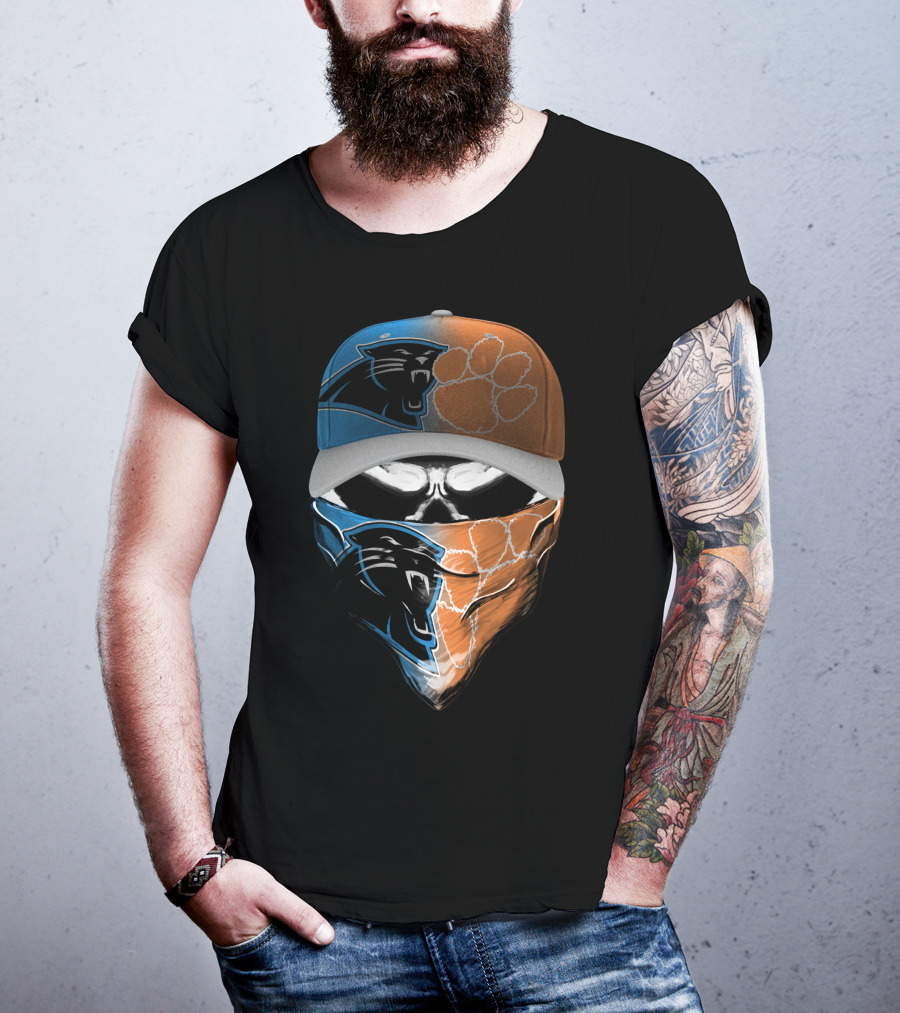 Carolina Panthers Clemson Tigers Fusion Mask Hat T-Shirt