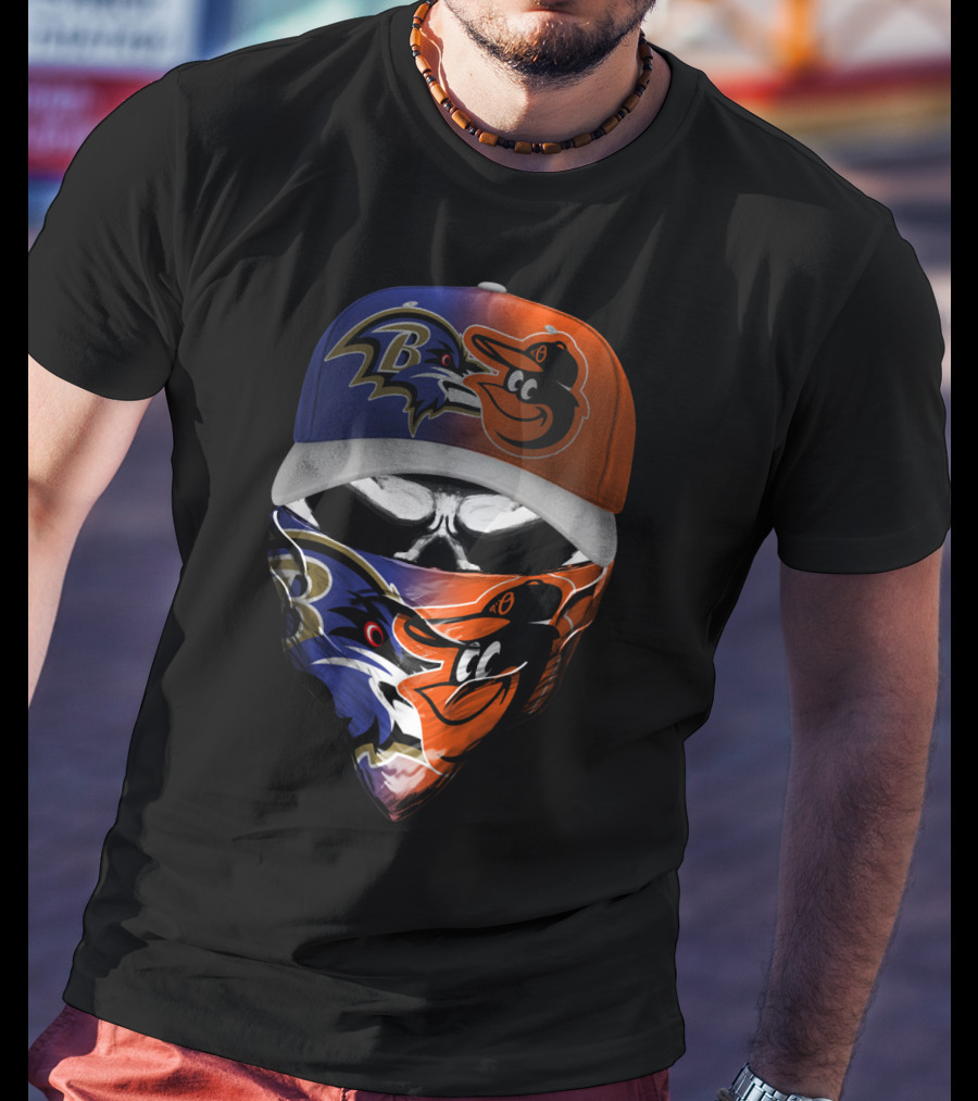 Ravens Orioles Crossover Mask And Cap T-Shirt
