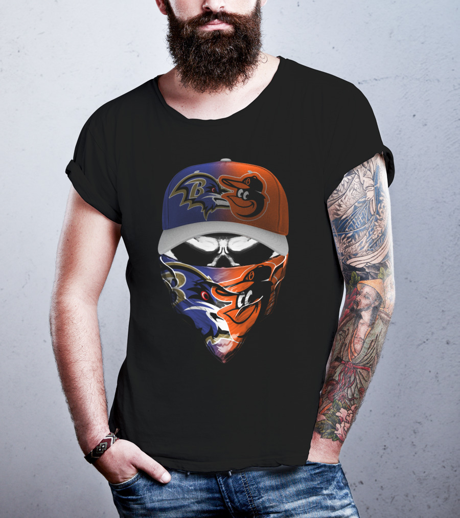 Ravens Orioles Crossover Mask And Cap T-Shirt