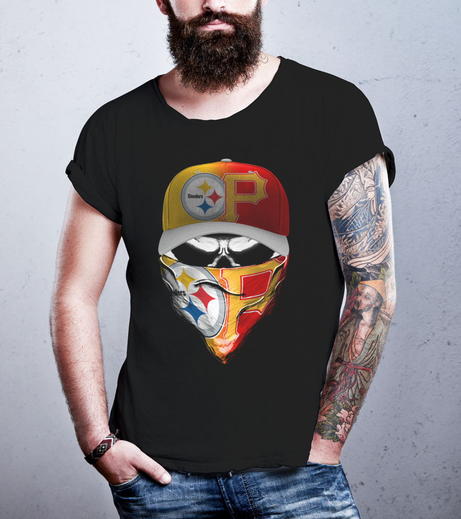 Steelers Pirates Crossover Baseball Cap Bandana Combo T-Shirt