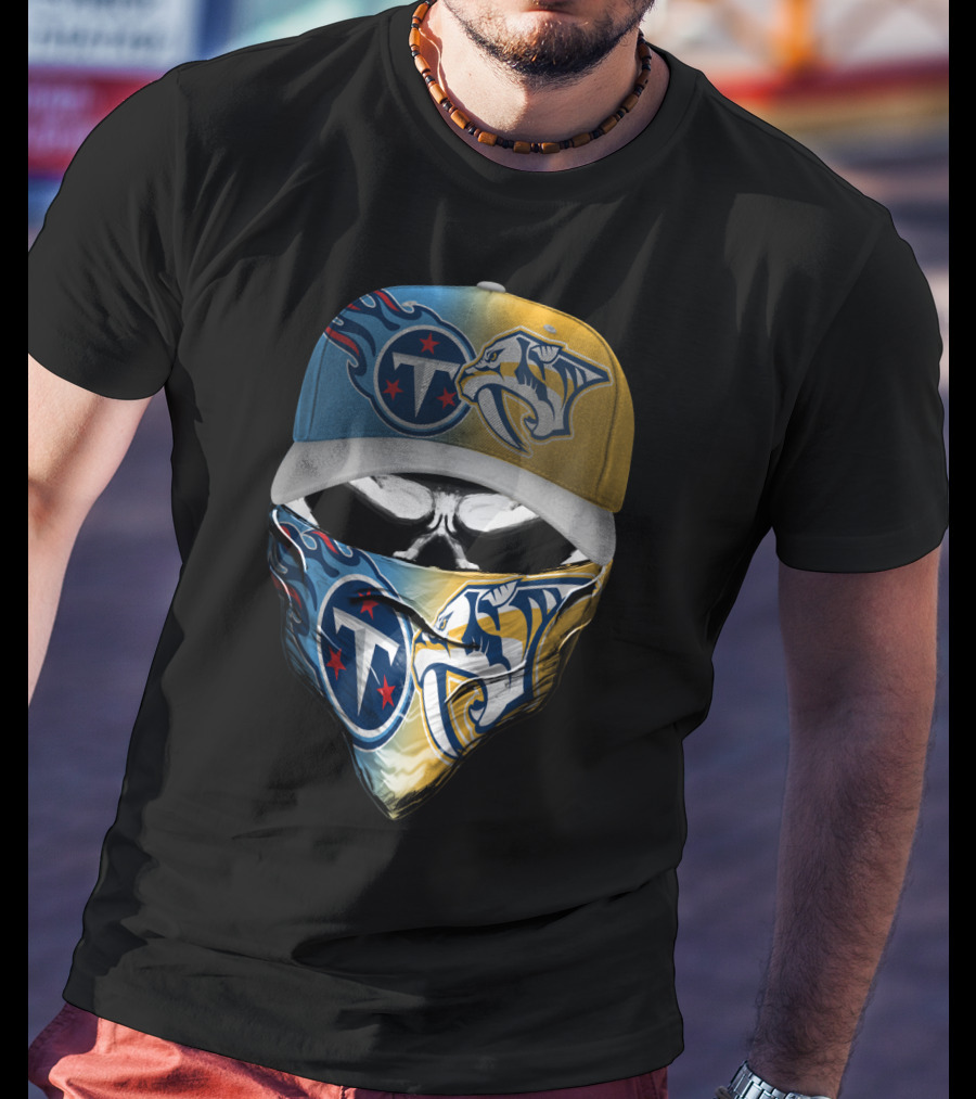 Tennessee Titans Nashville Predators Sports Fanatic Bandana Cap T-Shirt