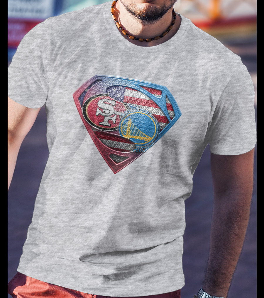 San Francisco 49ers Golden State Warriors American Flag T-Shirt