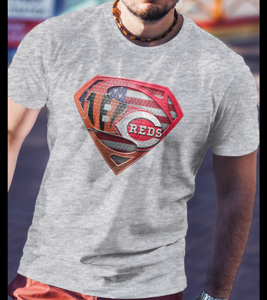 Bengals Reds American Flag Super Symbol T-Shirt