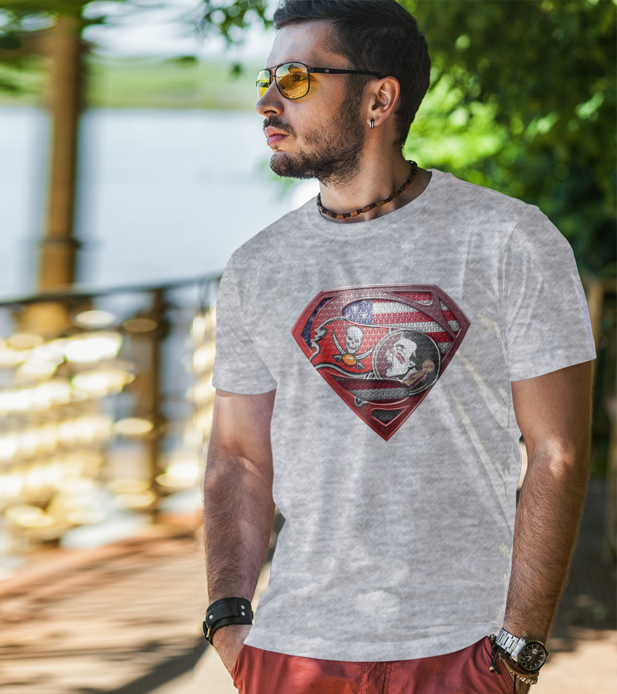 Superhero Skull Bat Shield With American Flag Elements T-Shirt