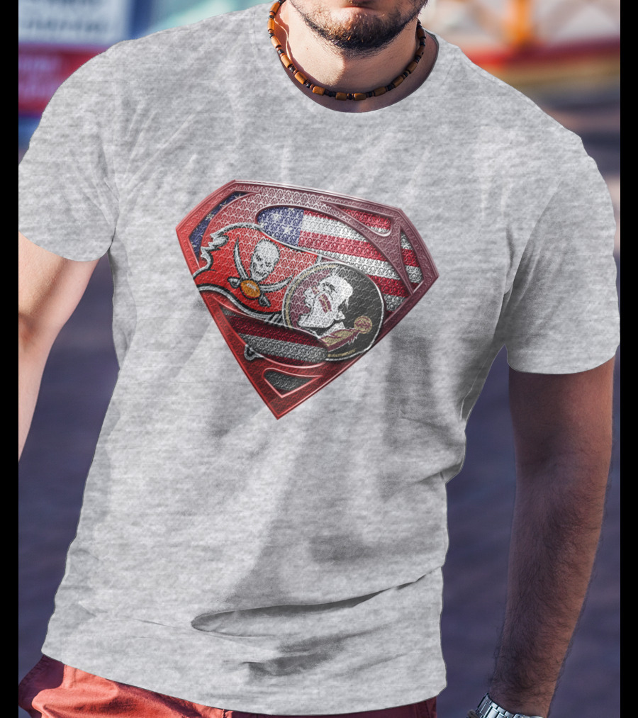 Superhero Skull Bat Shield With American Flag Elements T-Shirt