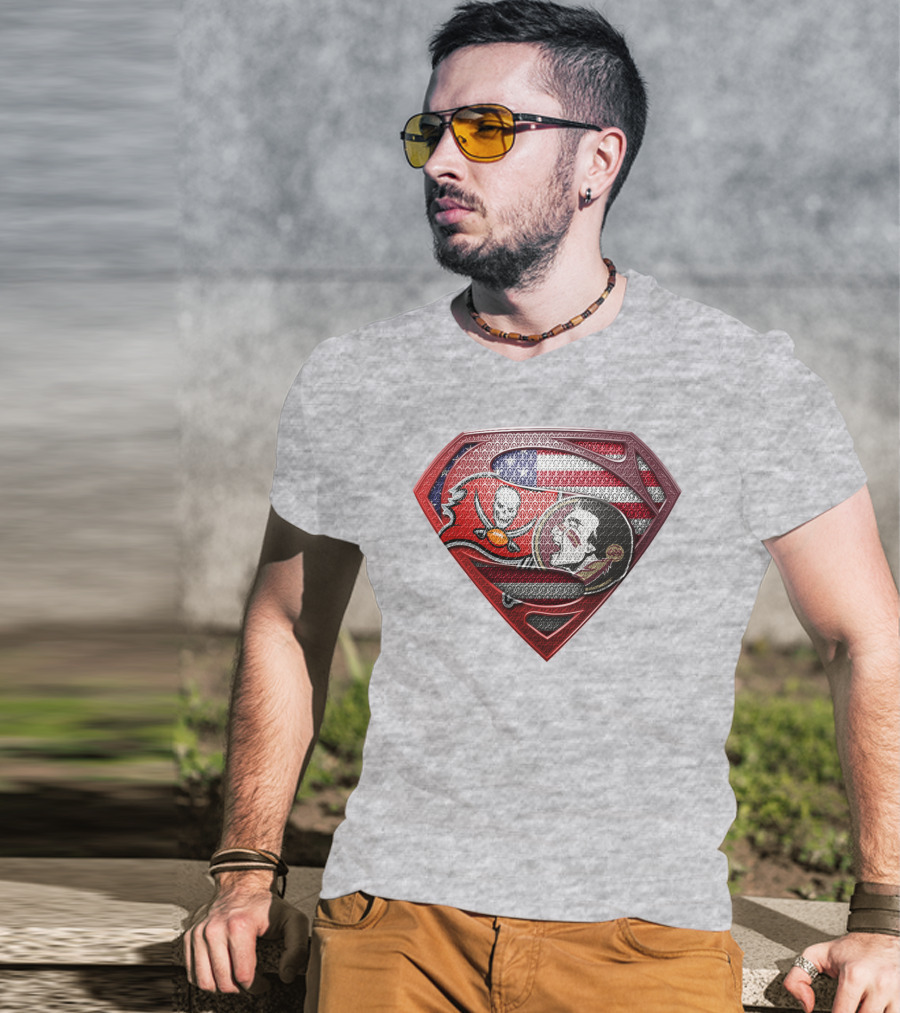 Superhero Skull Bat Shield With American Flag Elements T-Shirt