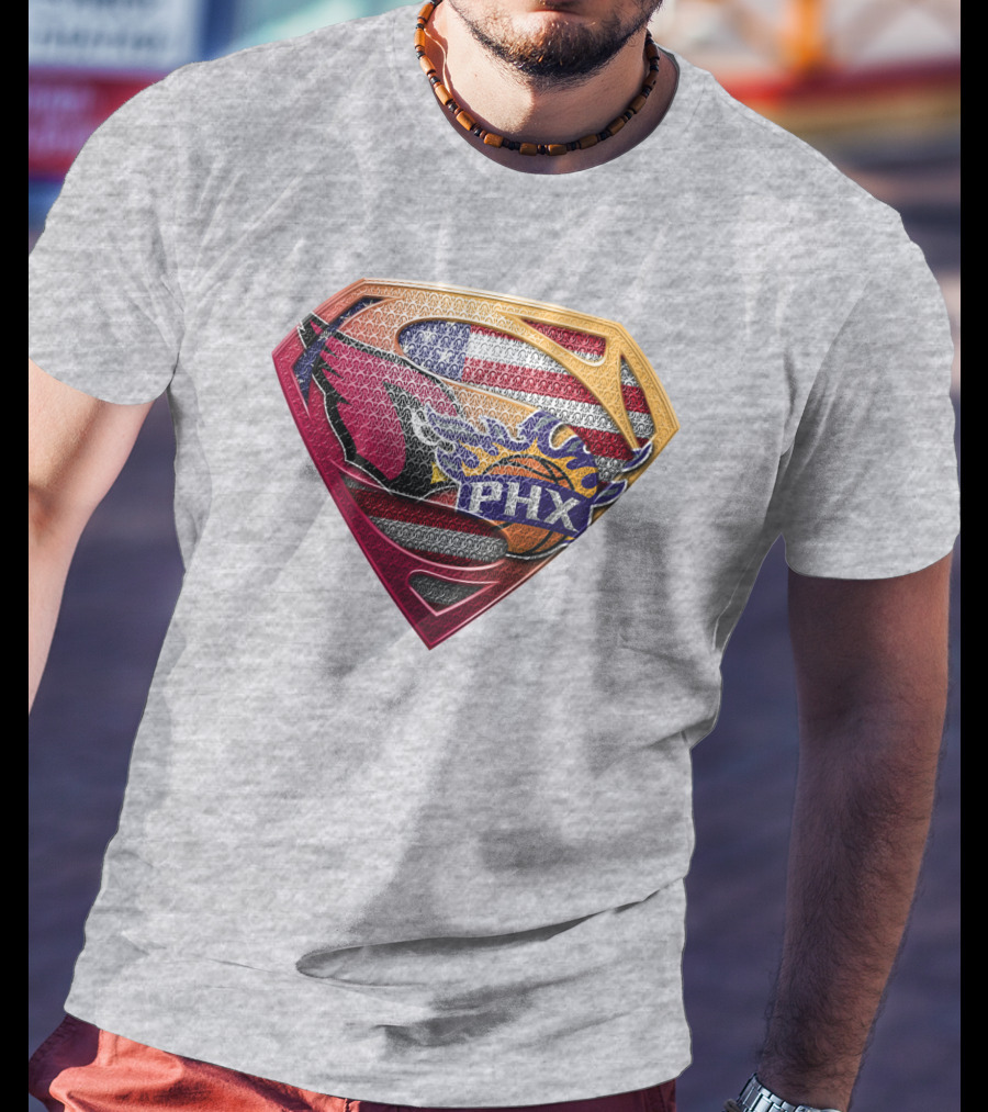 Superman Phx Suns Basketball Shield T-Shirt