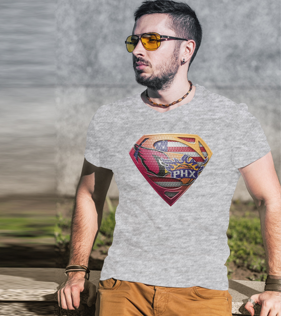 Superman Phx Suns Basketball Shield T-Shirt