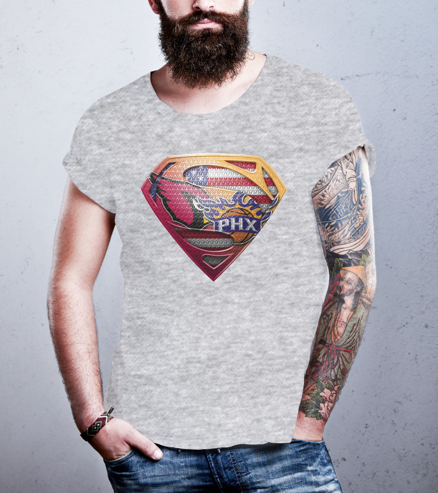 Superman Phx Suns Basketball Shield T-Shirt