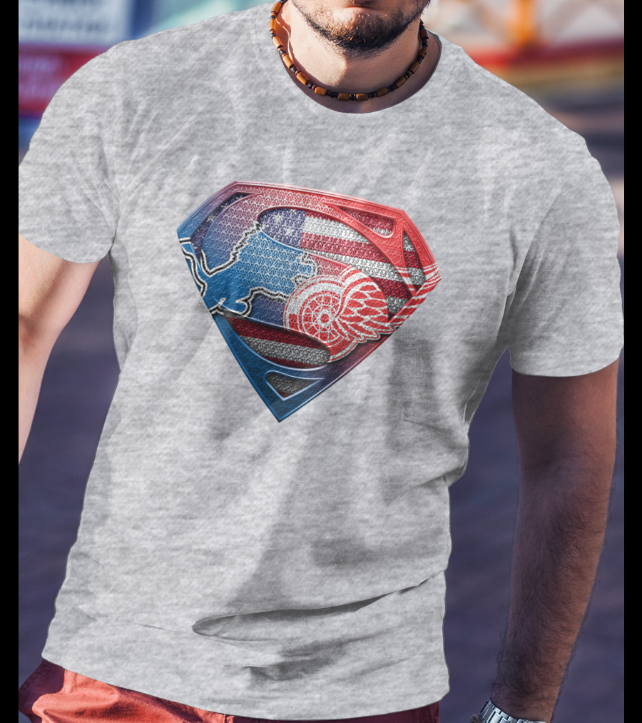 Superman Detroit Red Wings Logo Shield 074 T-Shirt