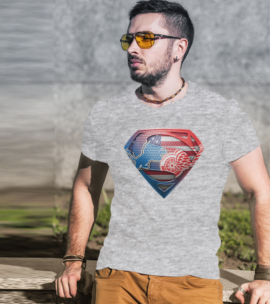 Superman Detroit Red Wings Logo Shield 074 T-Shirt