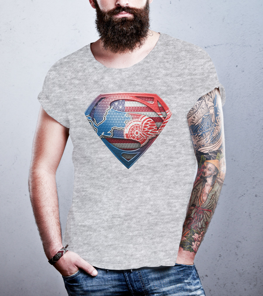 Superman Detroit Red Wings Logo Shield 074 T-Shirt