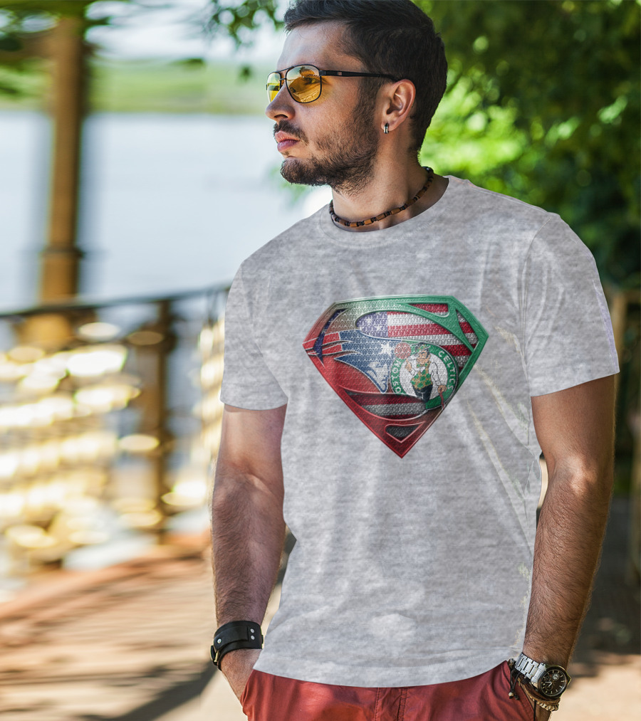 Superman Boston Celtics American Flag T-Shirt