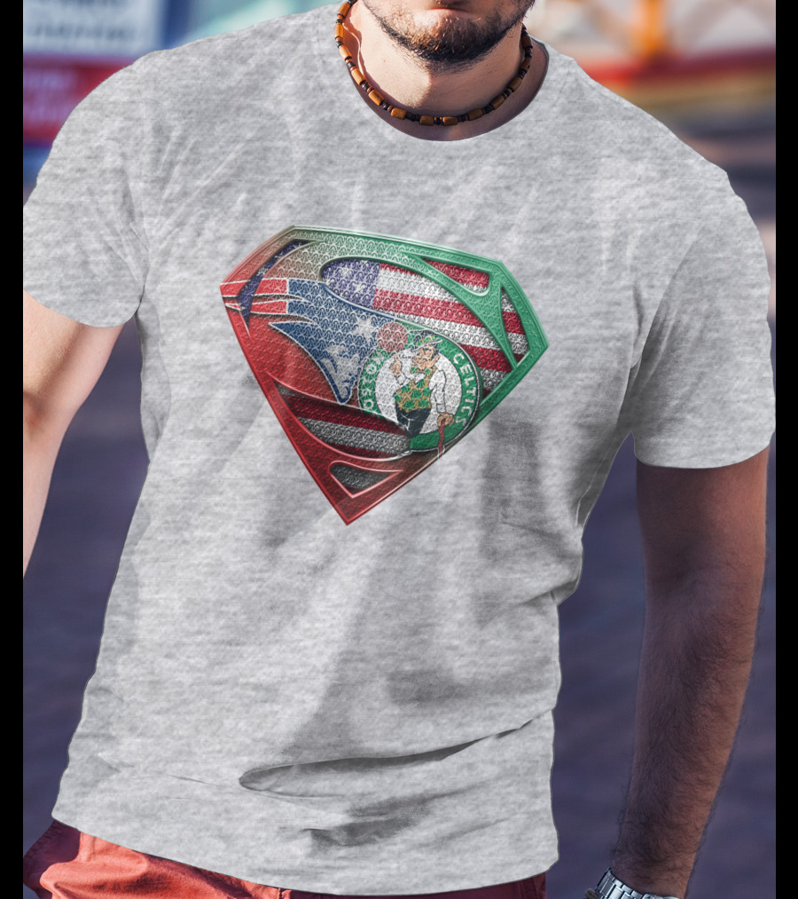 Superman Boston Celtics American Flag T-Shirt