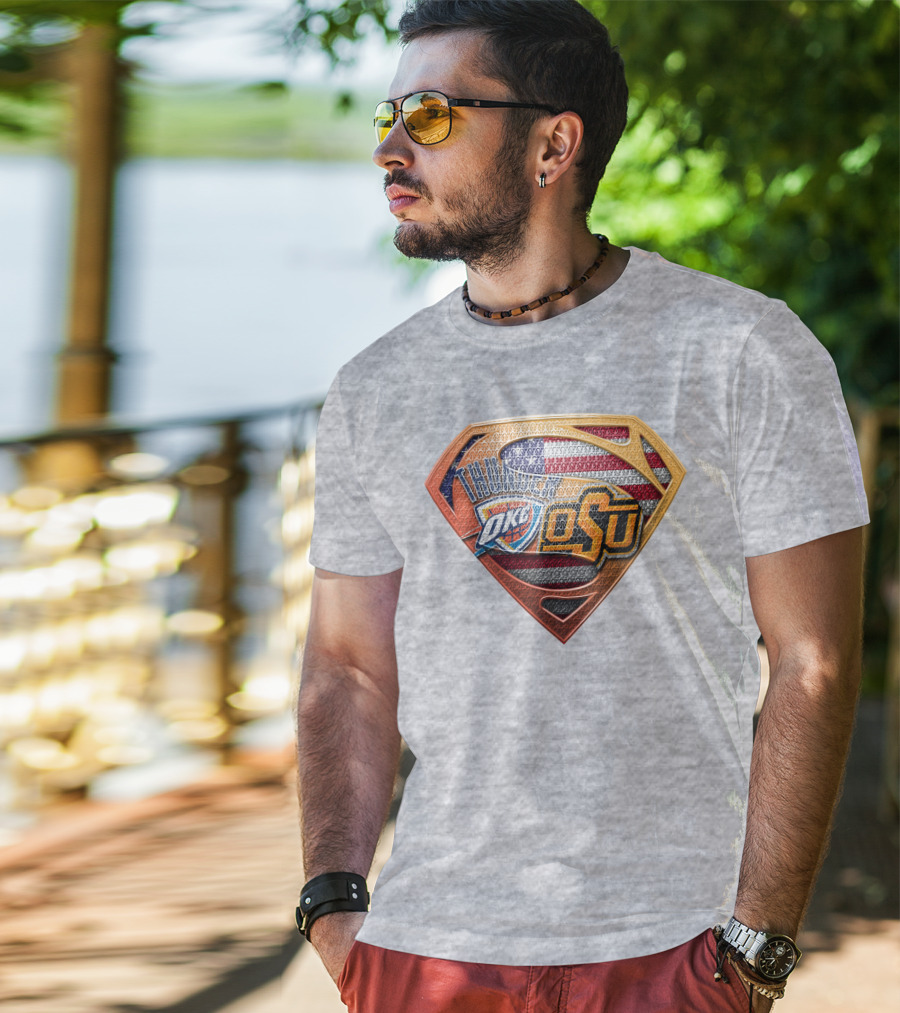 Okc Thunder Osu American Shield T-Shirt