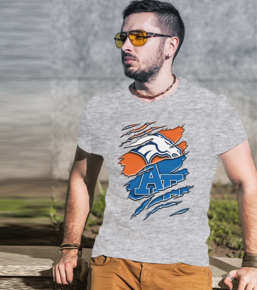 Denver Broncos And Air Force Falcons Logo Mashup Rah 015 T-Shirt