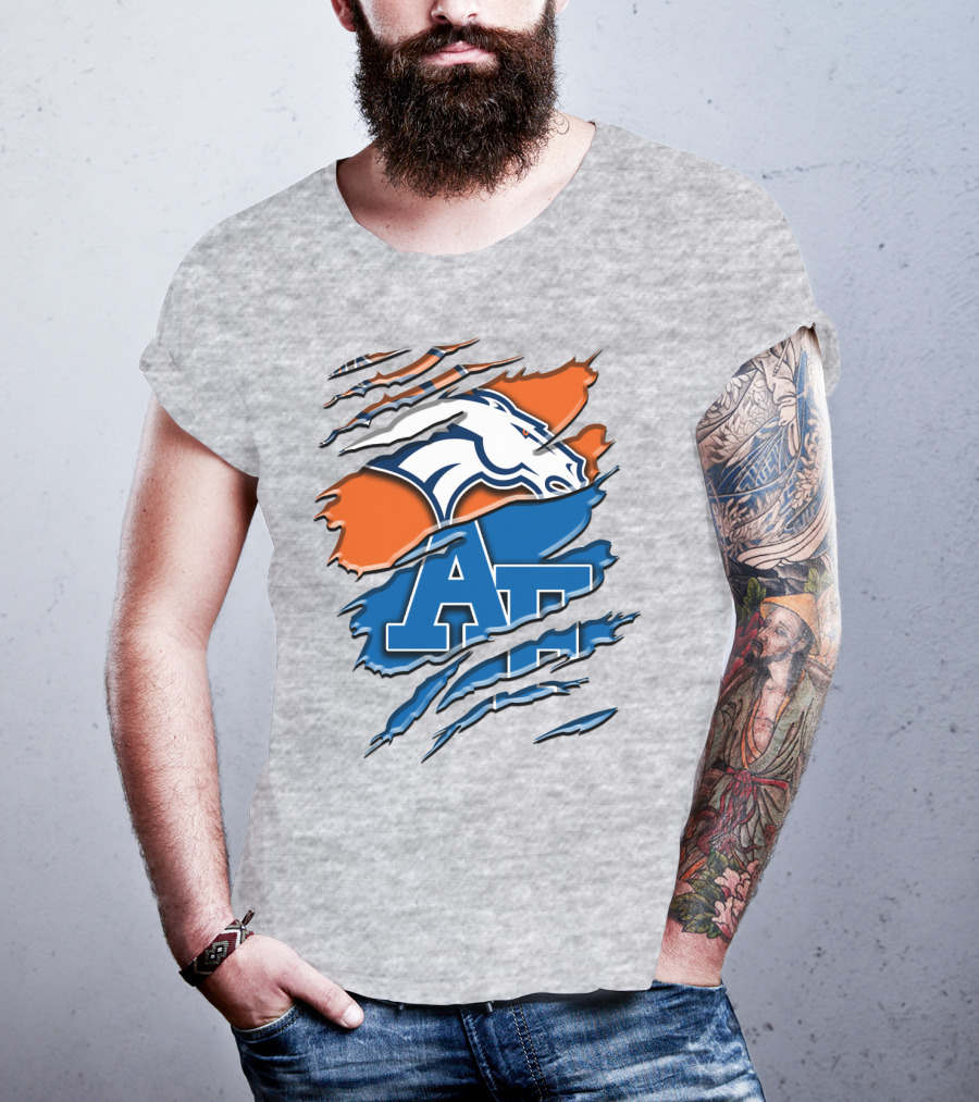 Denver Broncos And Air Force Falcons Logo Mashup Rah 015 T-Shirt