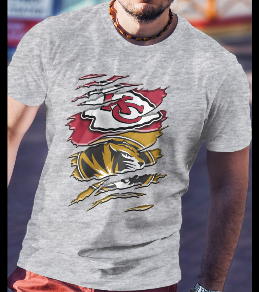 Kansas City Chiefs And Missouri Tigers Claw Logo Rah 039 T-Shirt