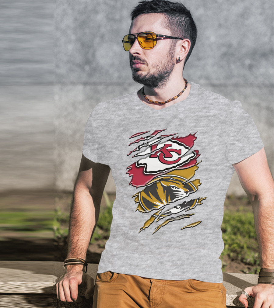Kansas City Chiefs And Missouri Tigers Claw Logo Rah 039 T-Shirt