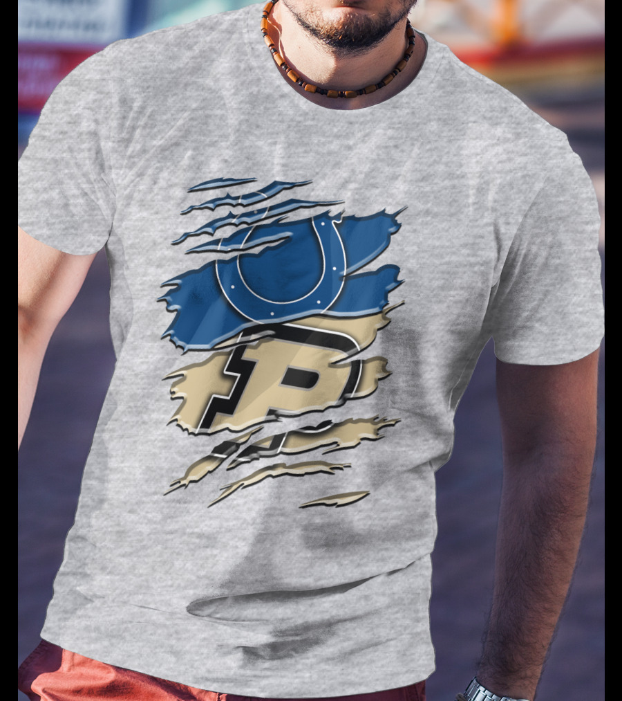 Indianapolis Colts Purdue Boilermakers Logo Mashup T-Shirt